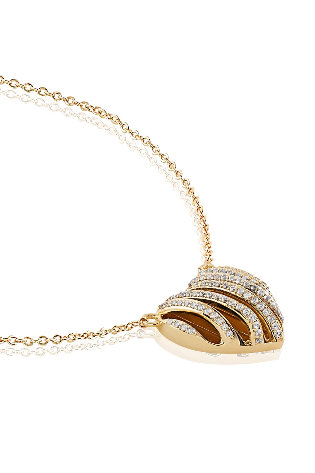 Gold Plated Heart Shaped Pendant Necklace
