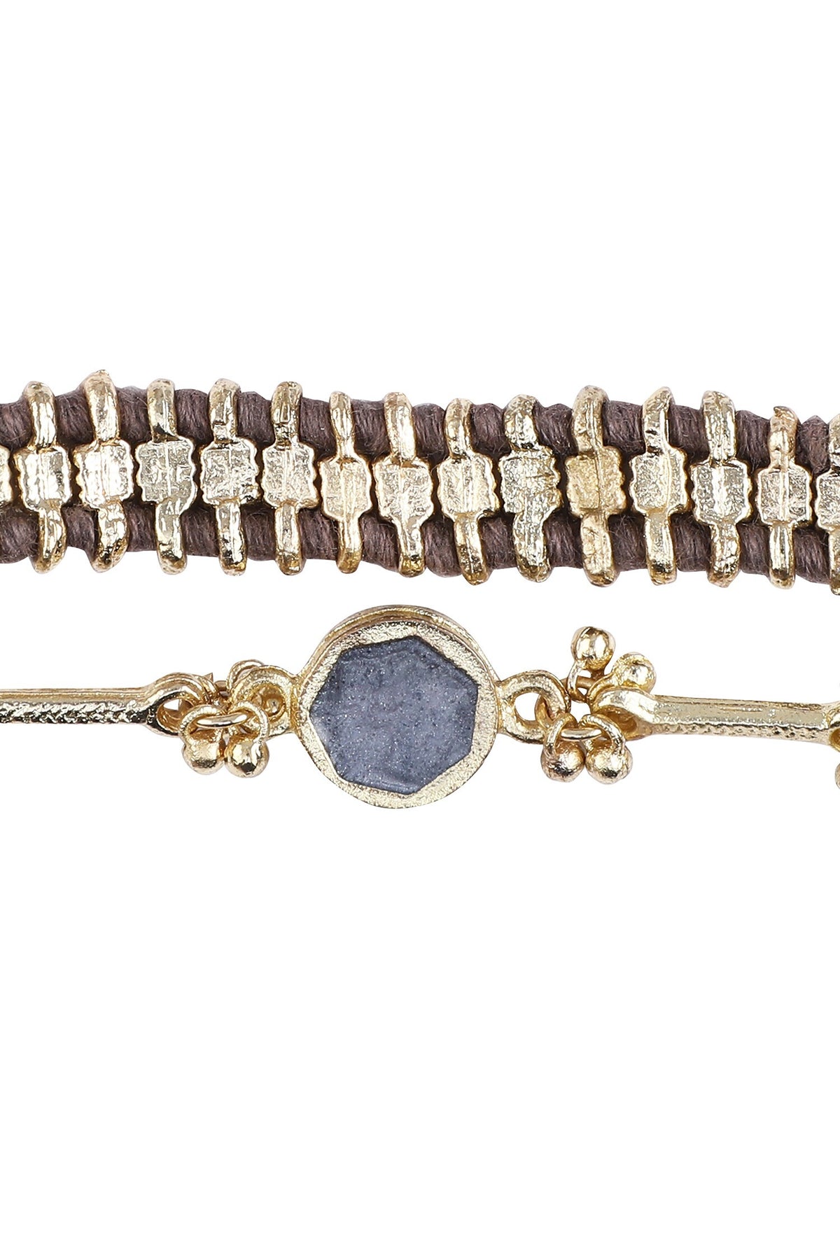 Gold Enamel Bead Tassel Bracelet