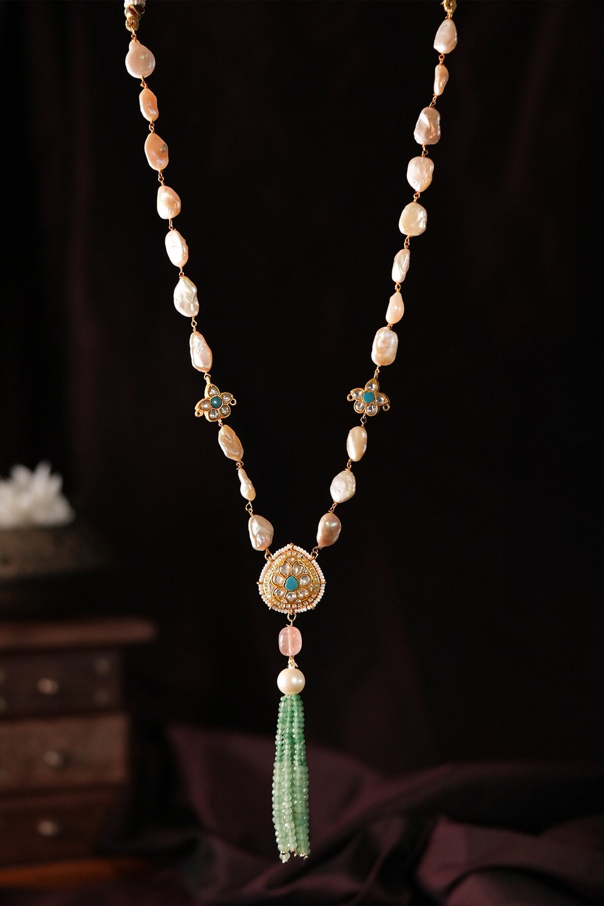 Riana Rice Pearl & Bead Long Necklace