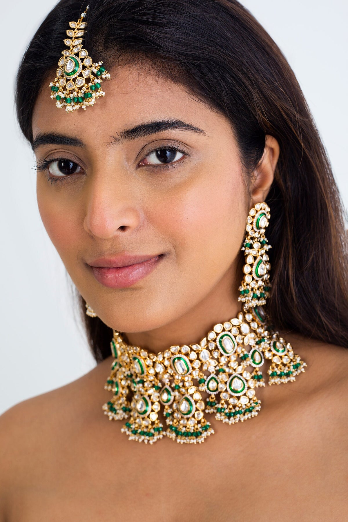 Polki Kundan & Pearl Choker Set