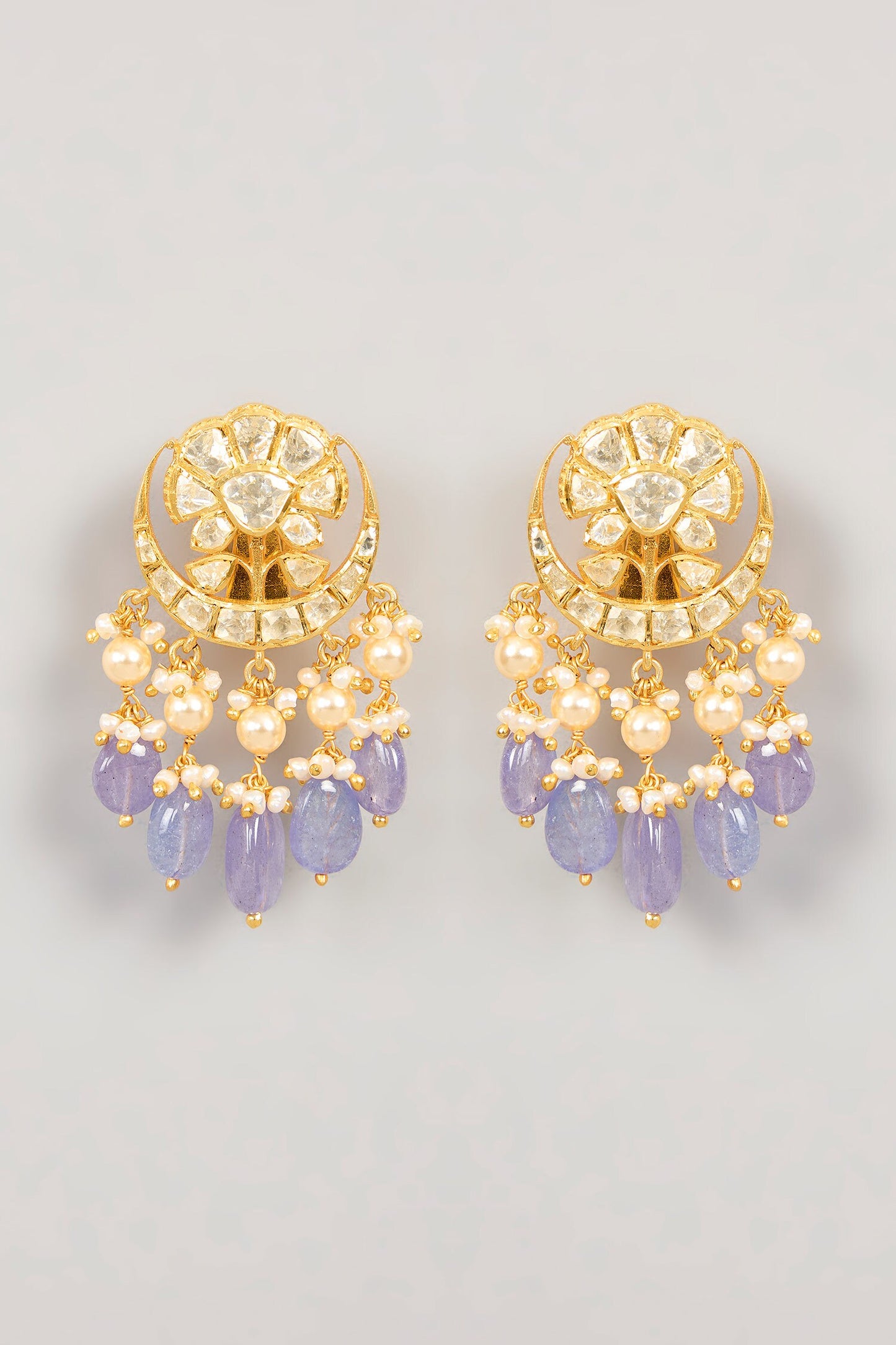 Kamal Chaand Shaped Drop Earrings