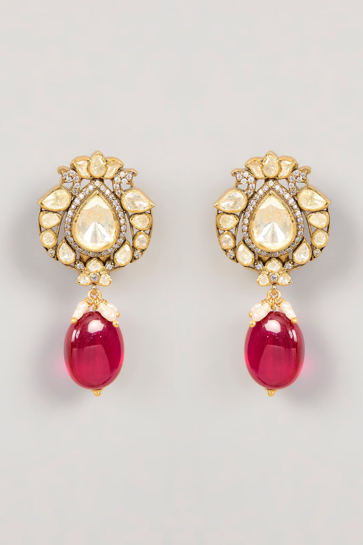 Moissanite Polki Embellished Earrings
