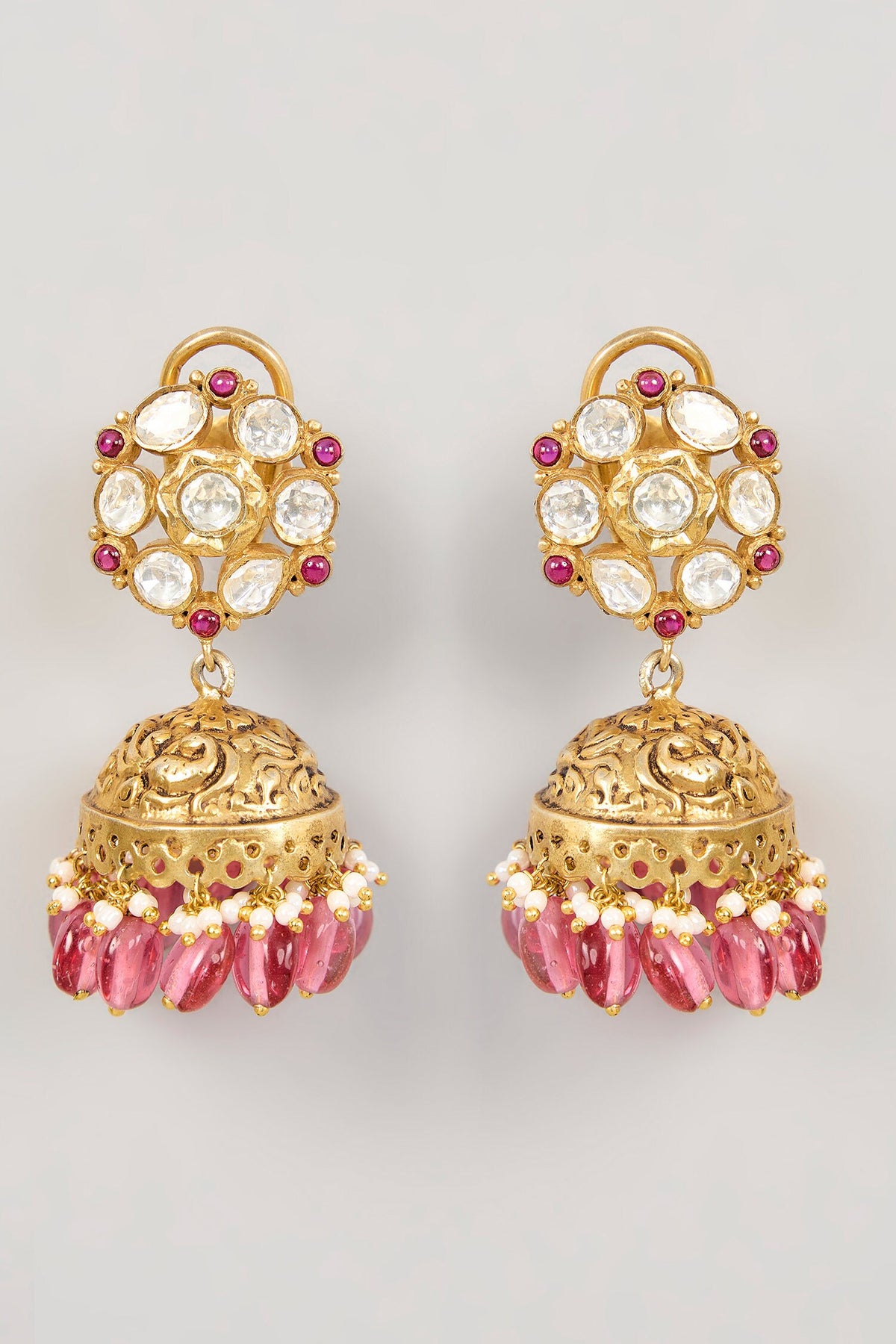 Katha Moissanite Polki Jhumkas