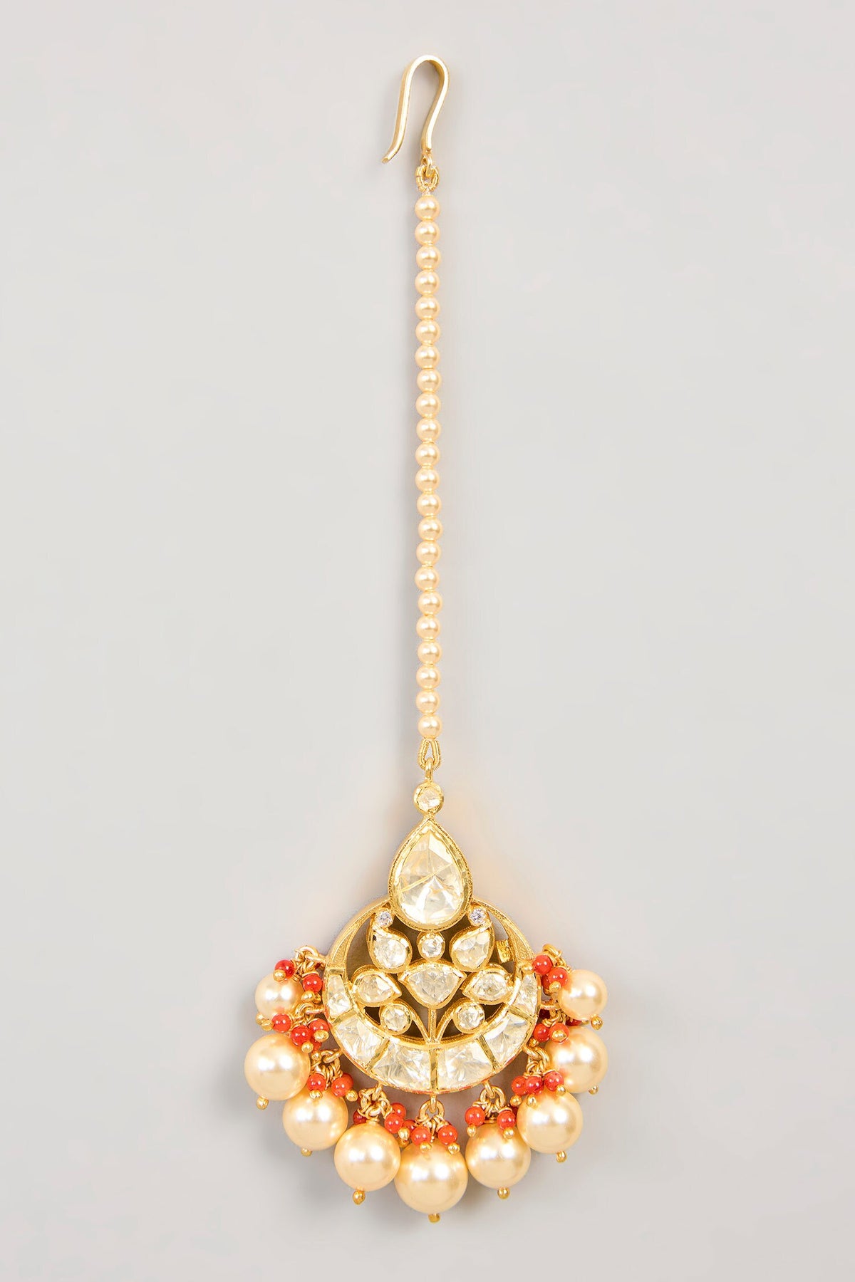 Moissanite Polki Embellished Maangtikka