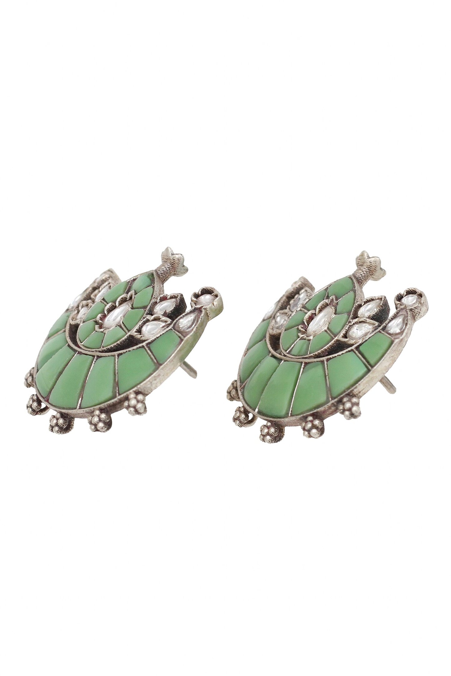 Green Hydro Stone Stud Earrings