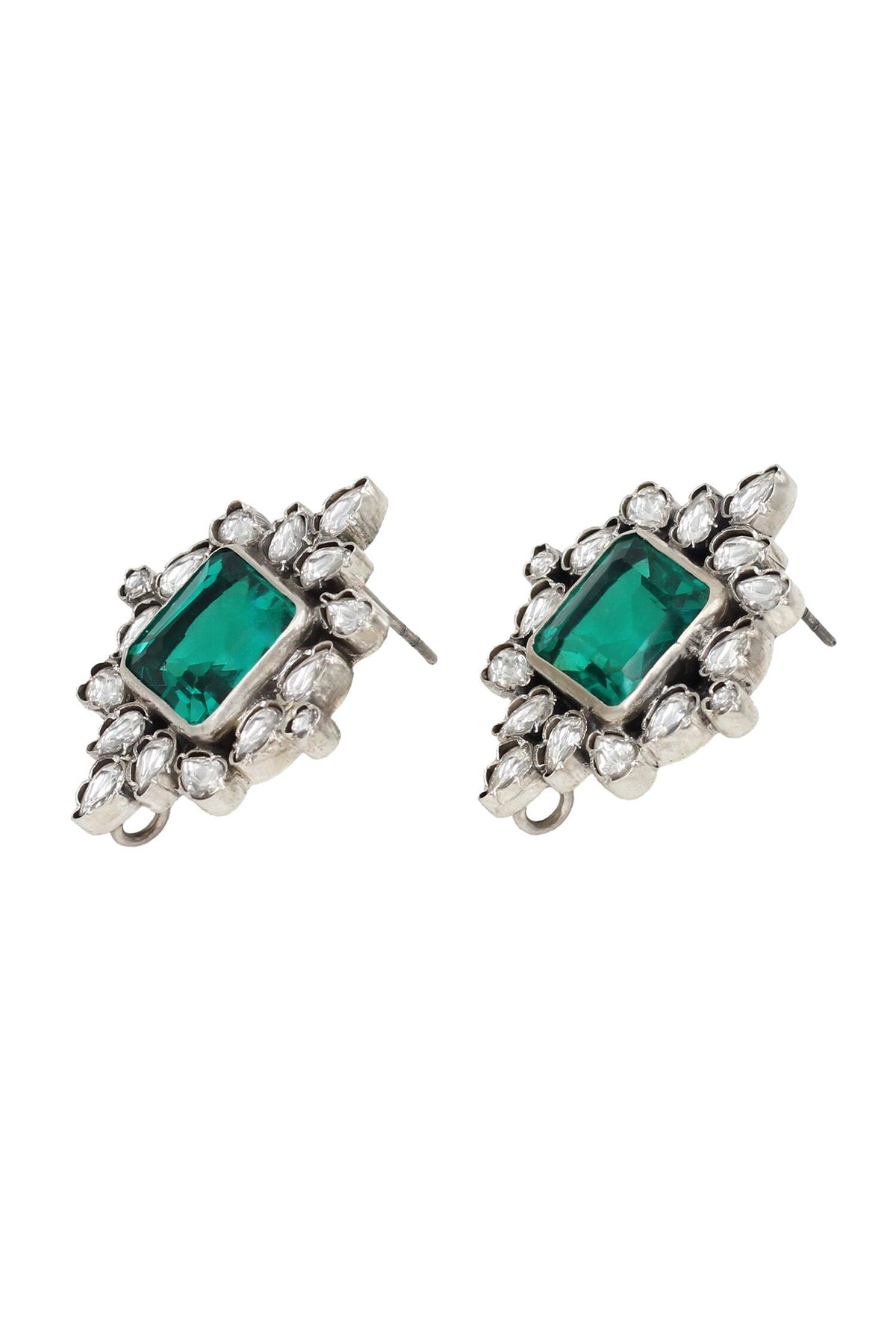 Kundan Embellished Crest Stud Earrings