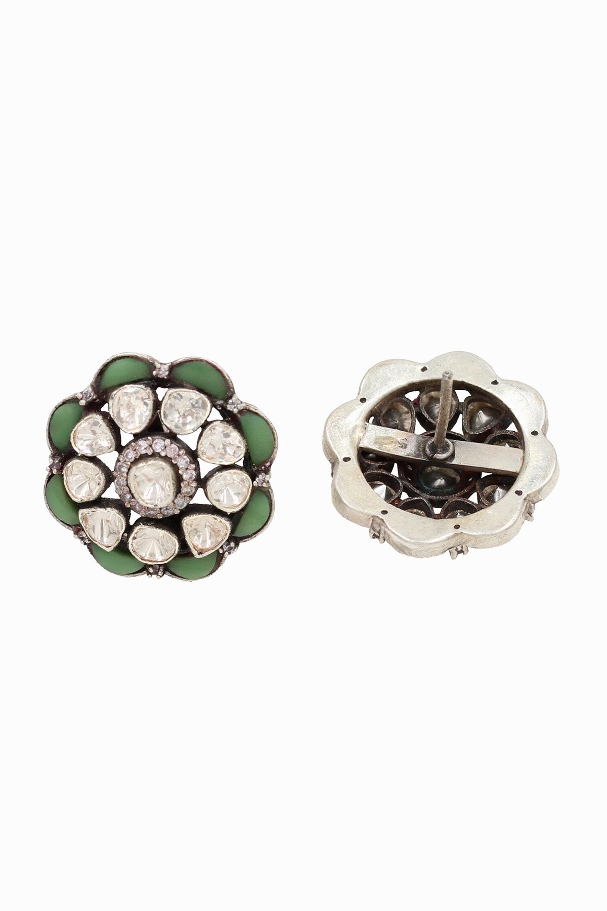 Flora Stud Earrings with Moissanite