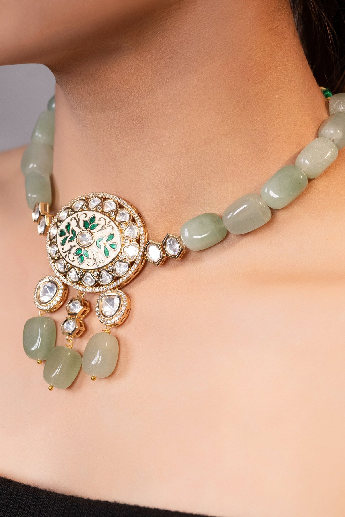 Kundan Bead Pendant Necklace