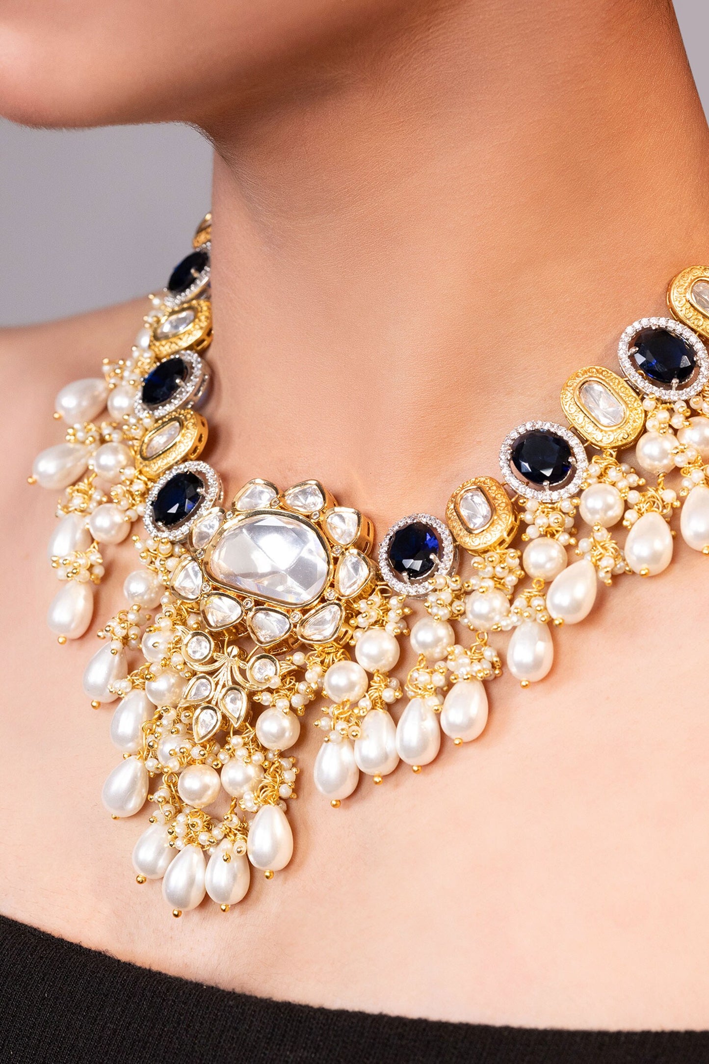 Kundan & Bead Studded Choker Necklace
