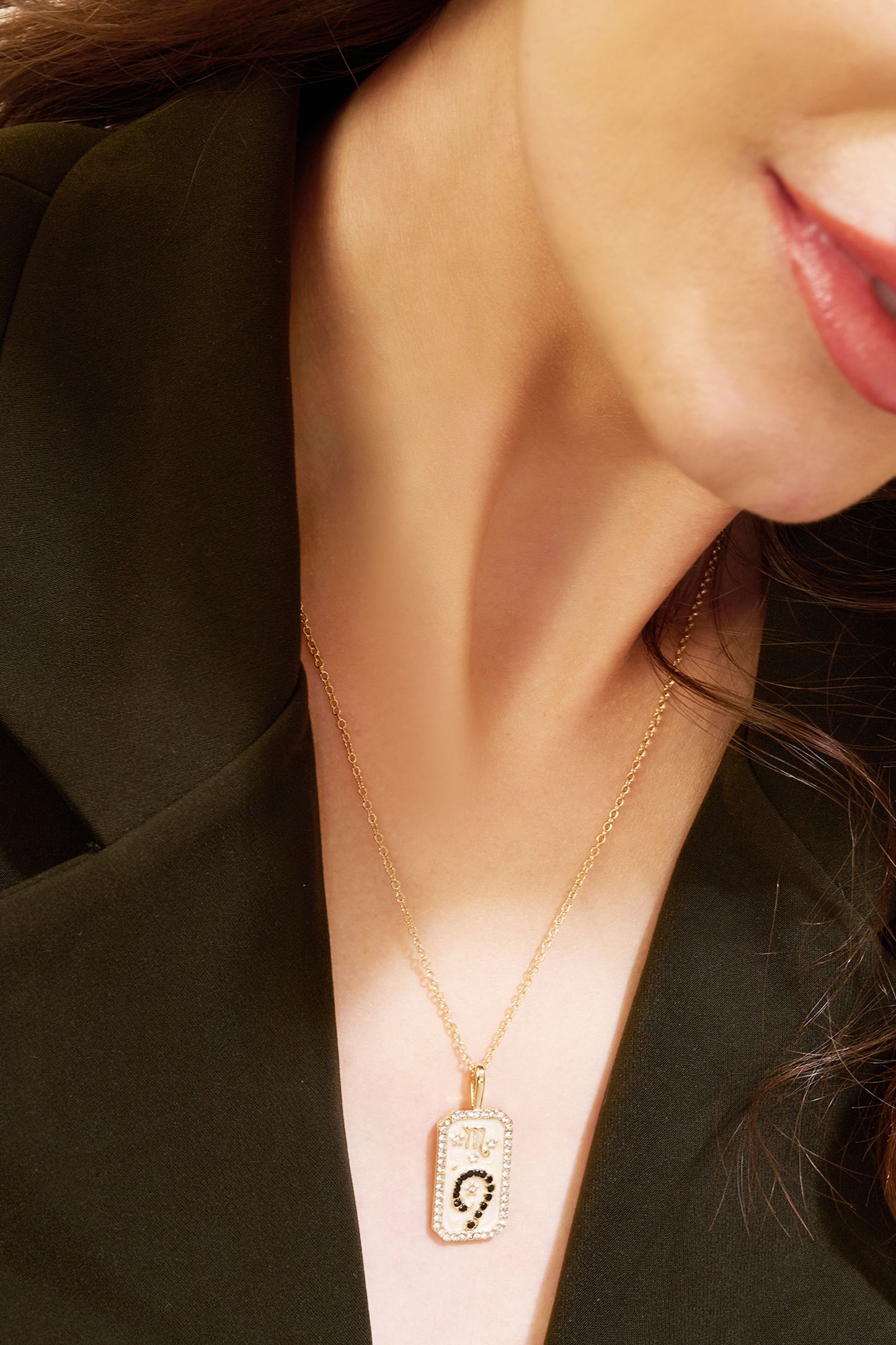 Scorpio Carved Pendant Necklace