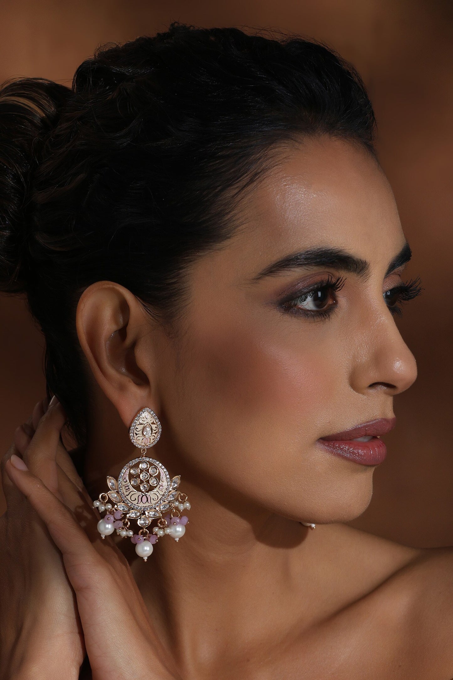 Polki Chandbali Earrings