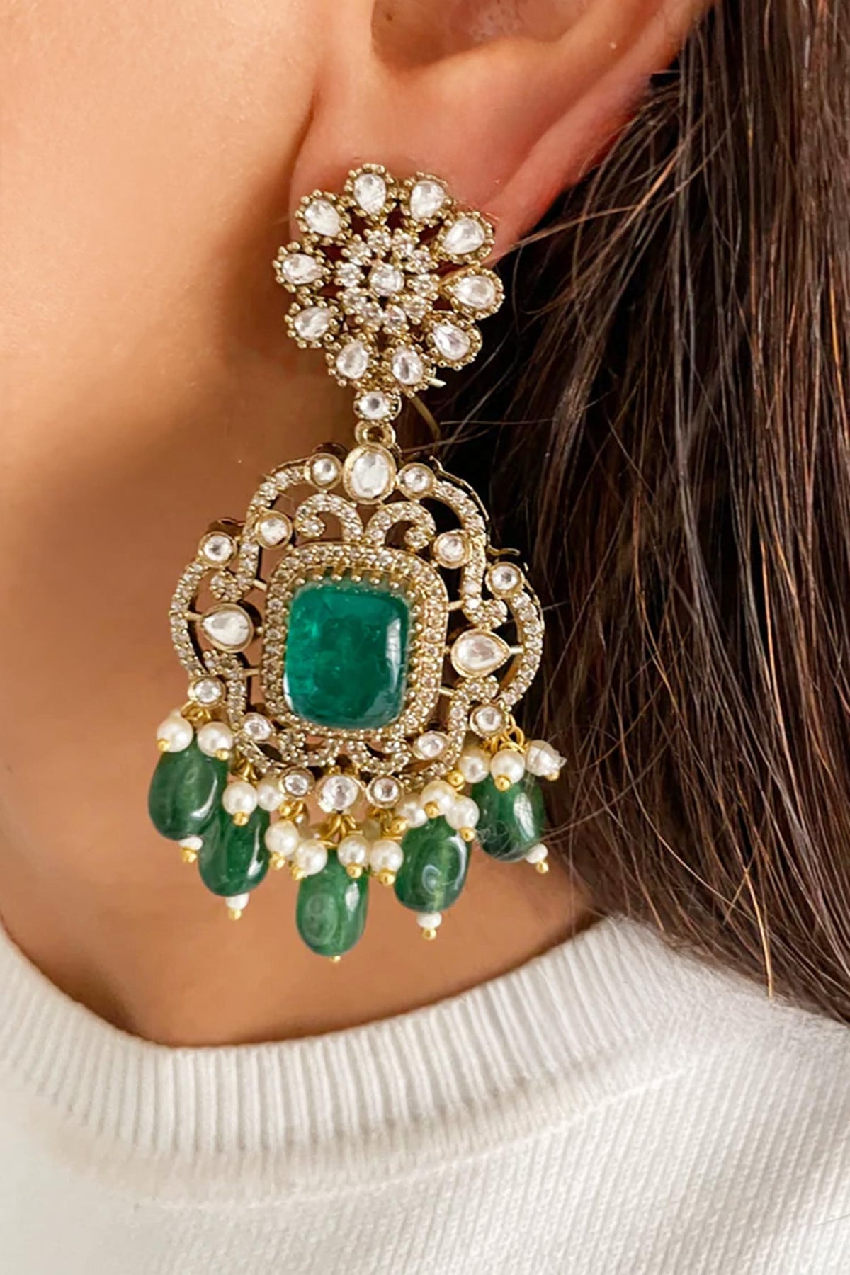 Polki & Diamond Stone Necklace Set