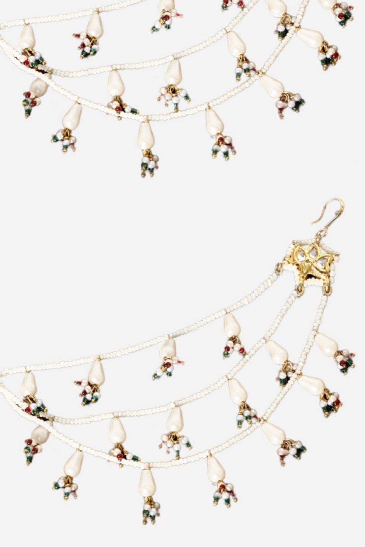 Kundan Embellished Earchains Set Of 2