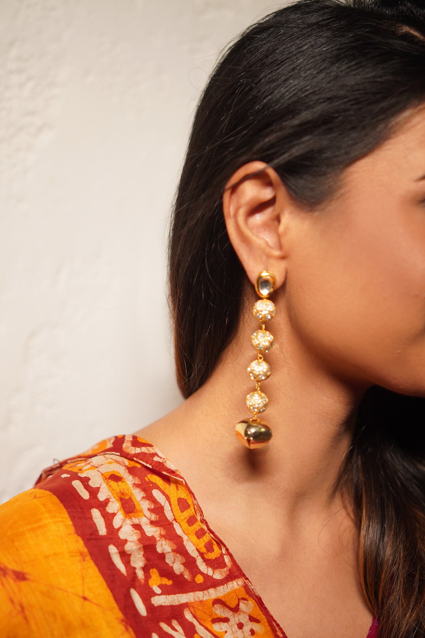 Diamond Studded Drop Earrings