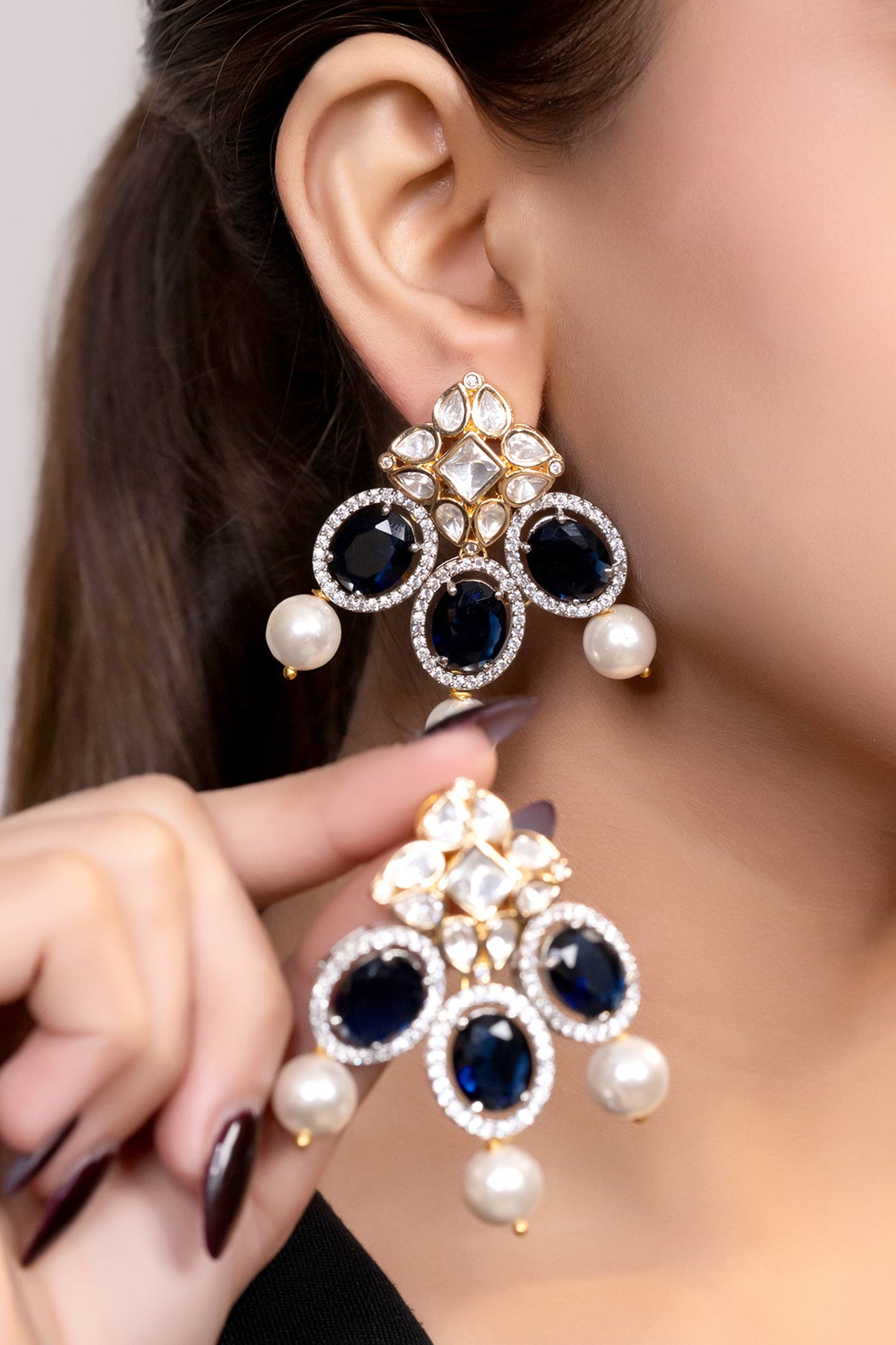 Moissanite Floral Danglers