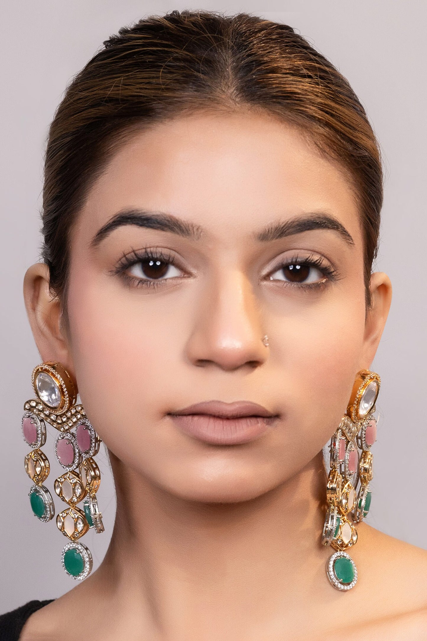 Moissanite Embellished Tassel Earrings
