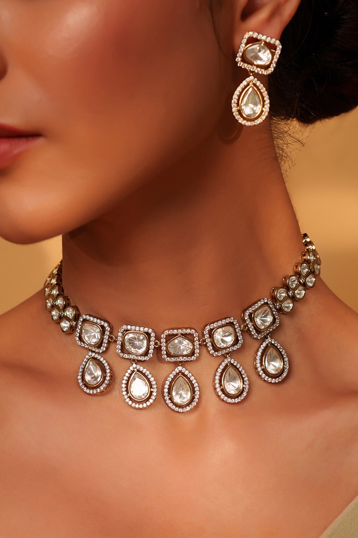 Geometric Polki Kundan Choker Set