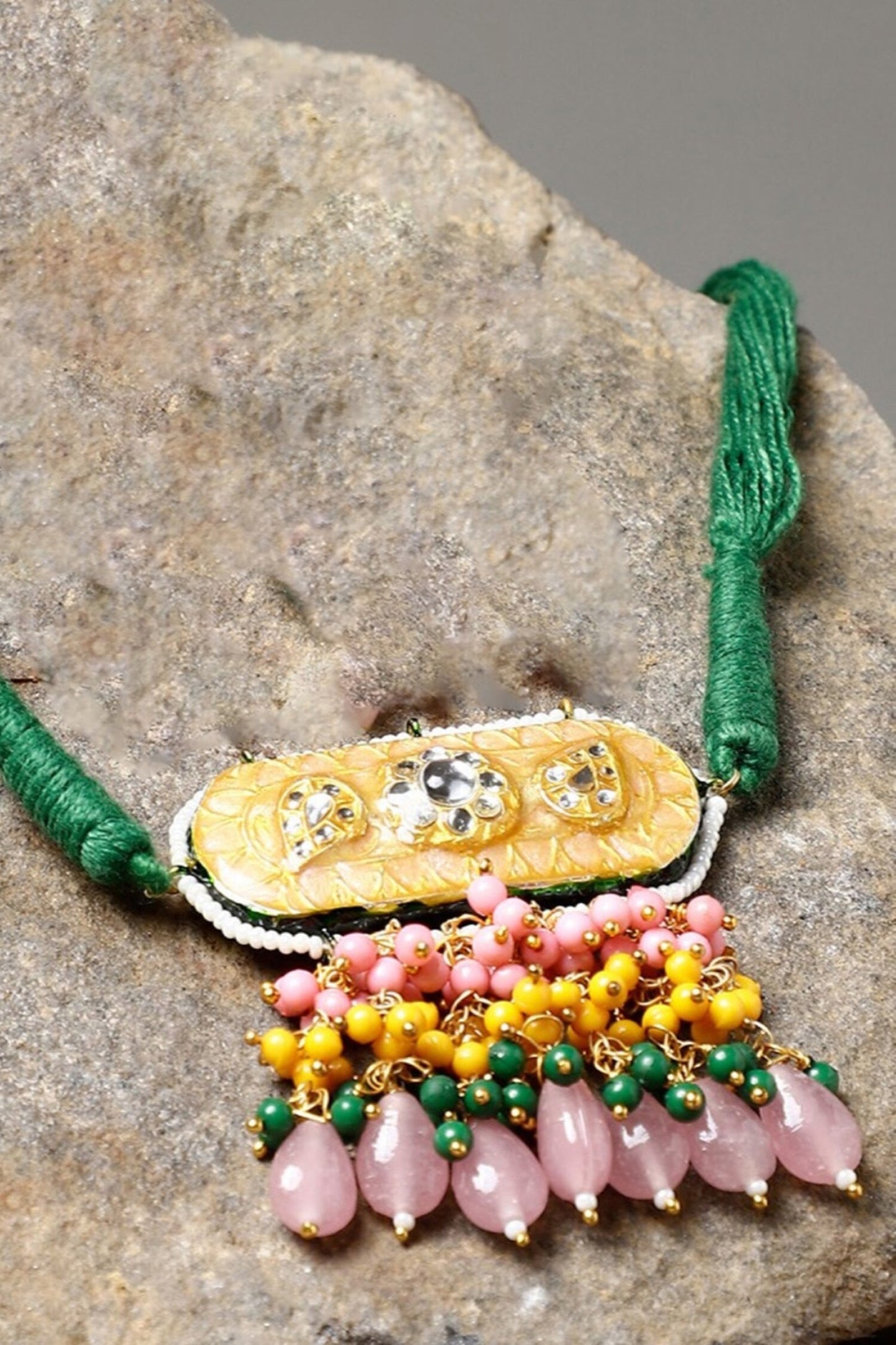 Bagh-e-Zamurd Embellished Pendant Necklace