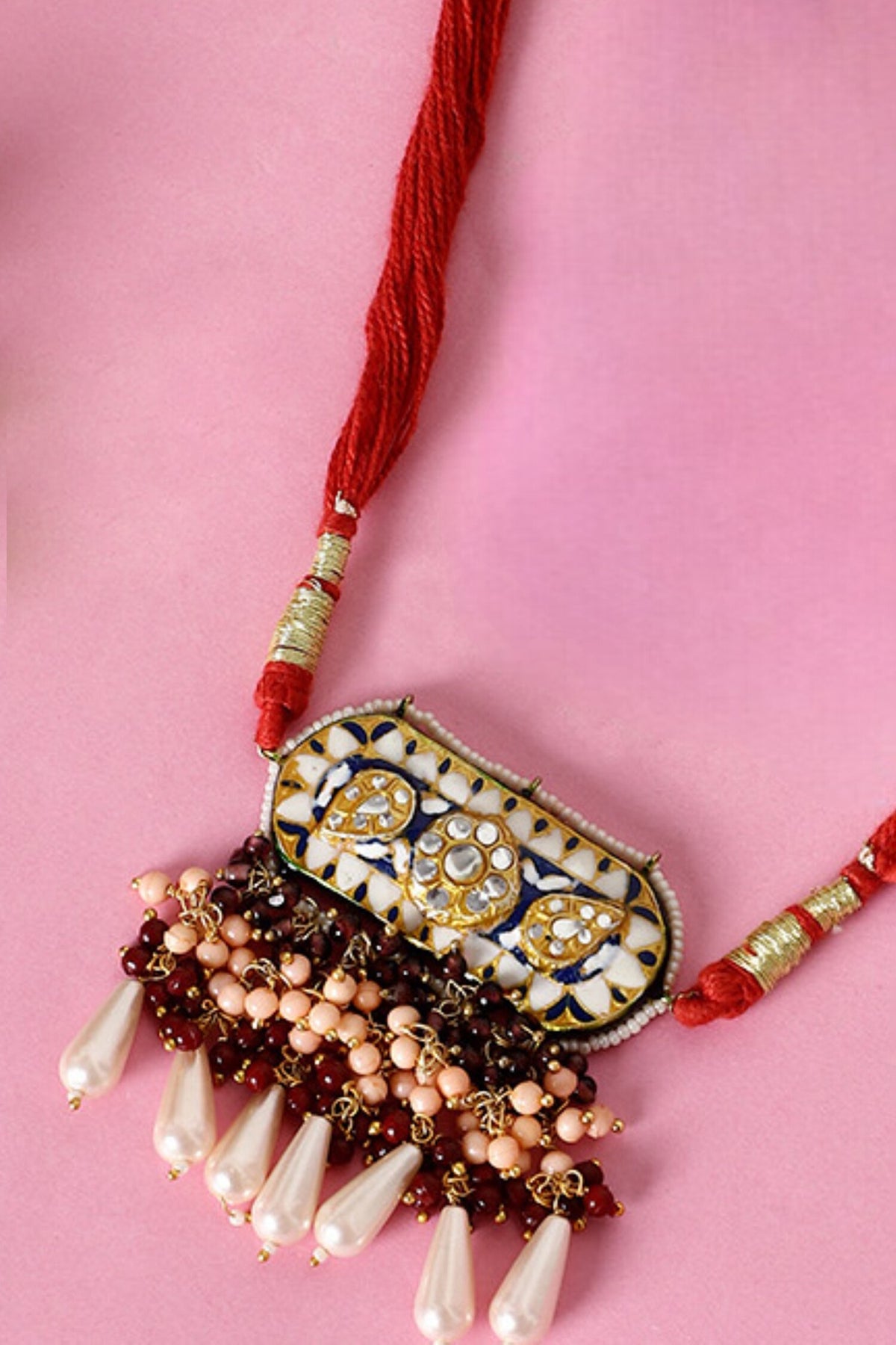 Embellished Necklace with Geometric Motifs
