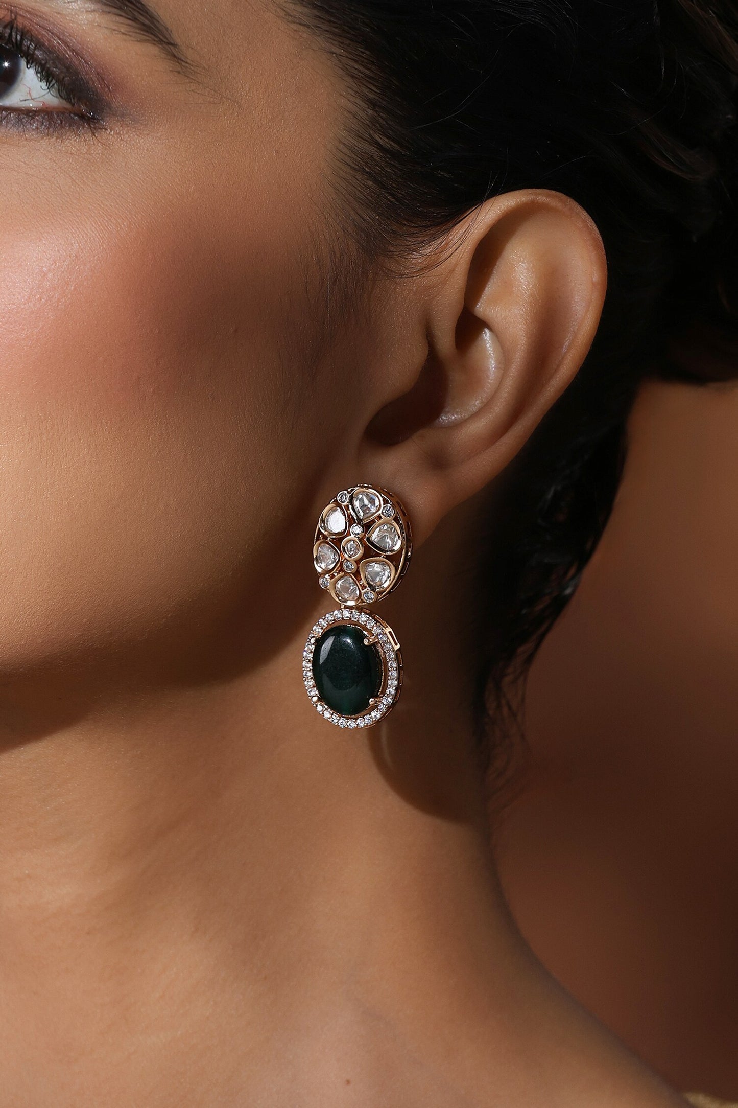 Polki Stone Drop Earrings