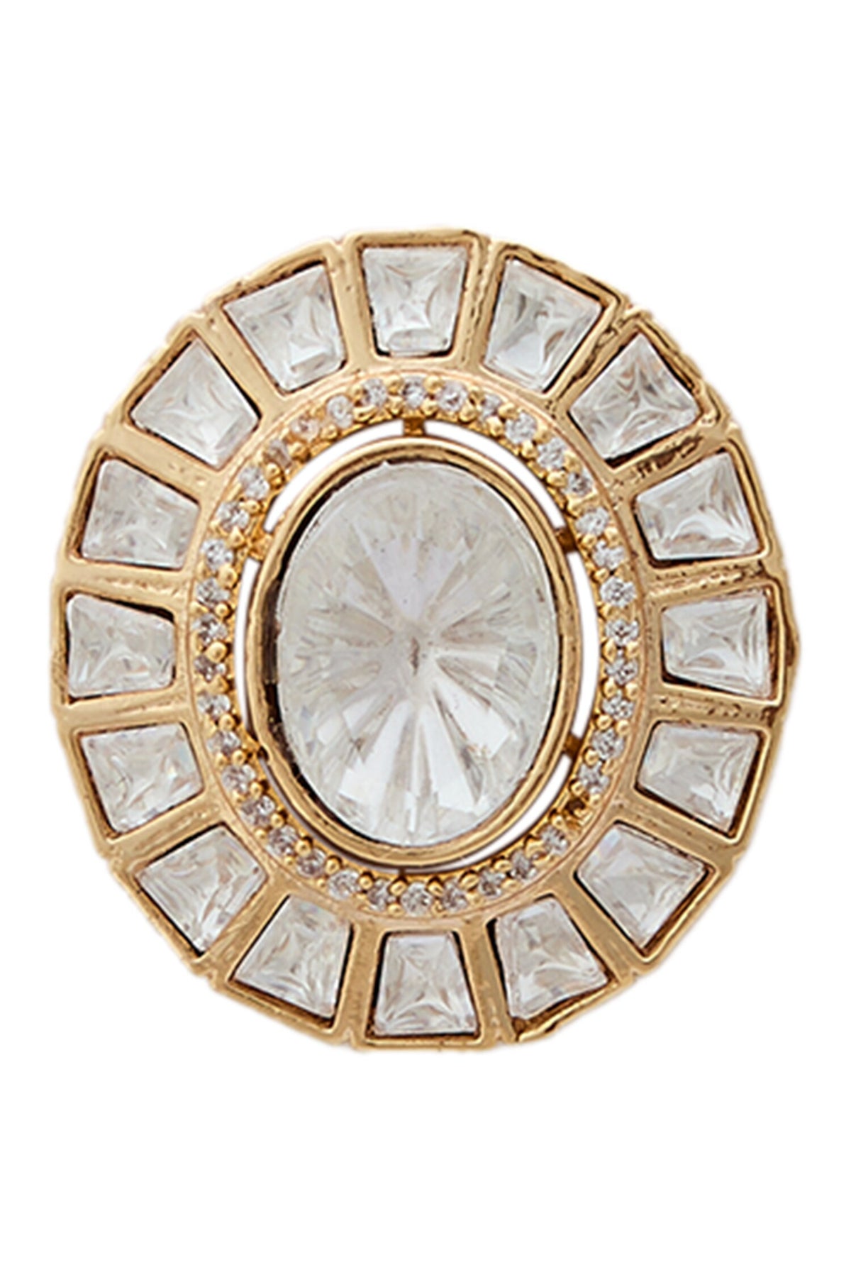 Gold Polki Embellished Round Studs