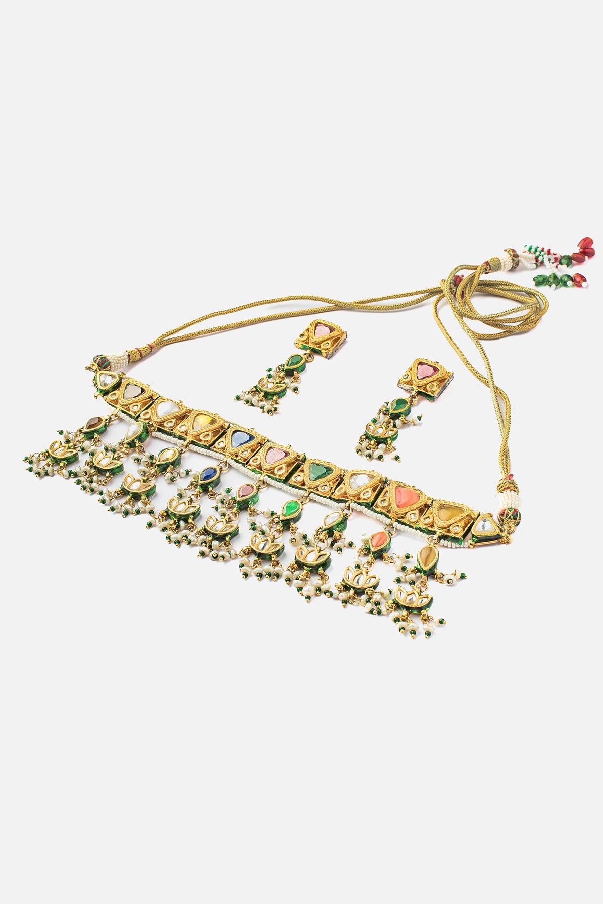 Gold Multi Color Kundan Choker Set