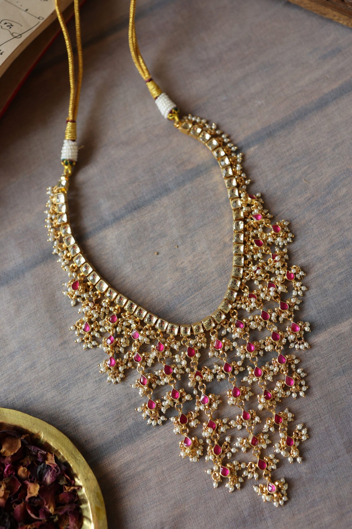 Kundan & Pearl Jaal Necklace
