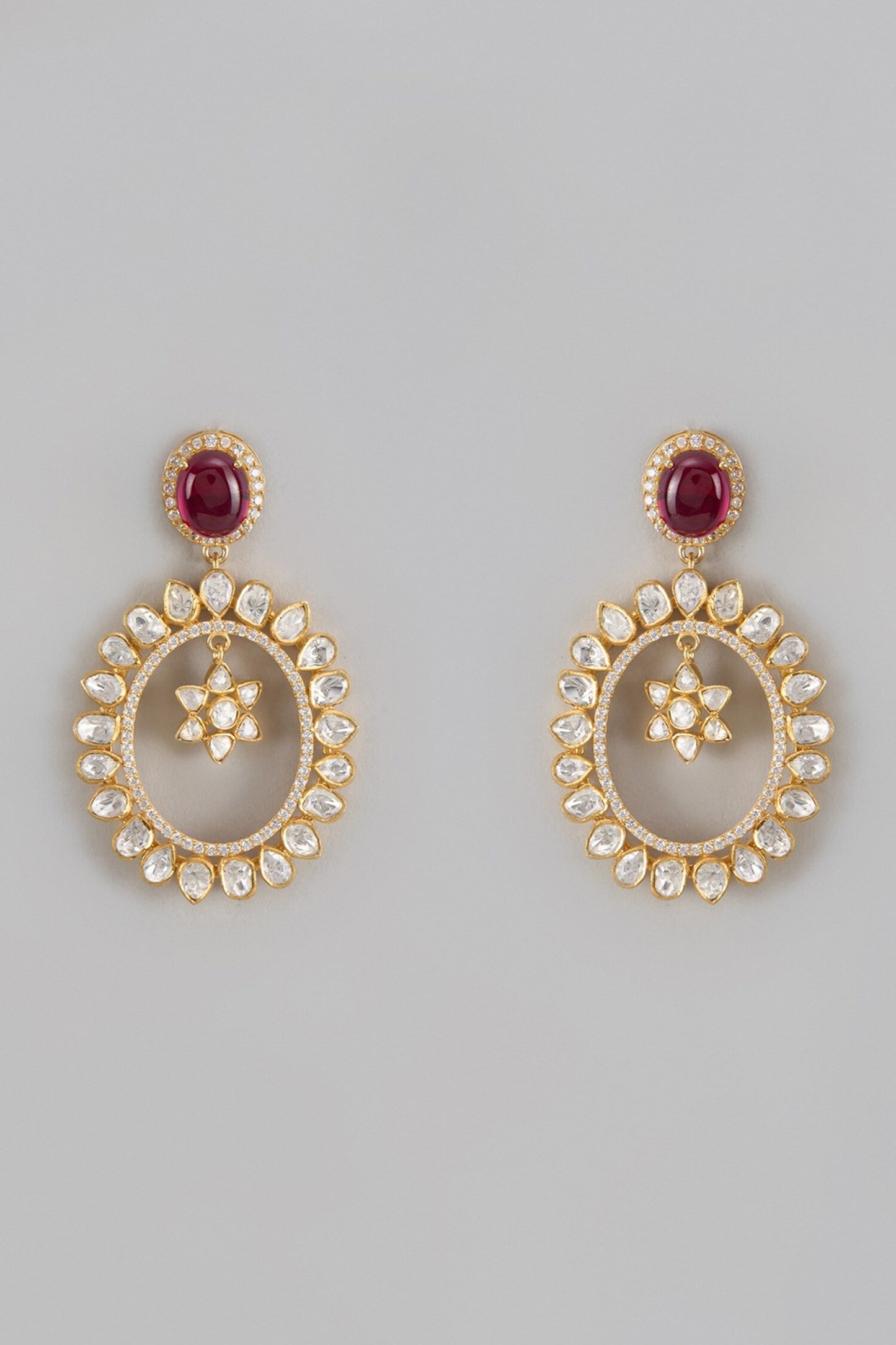 Moissanite Chaand Taara Earrings