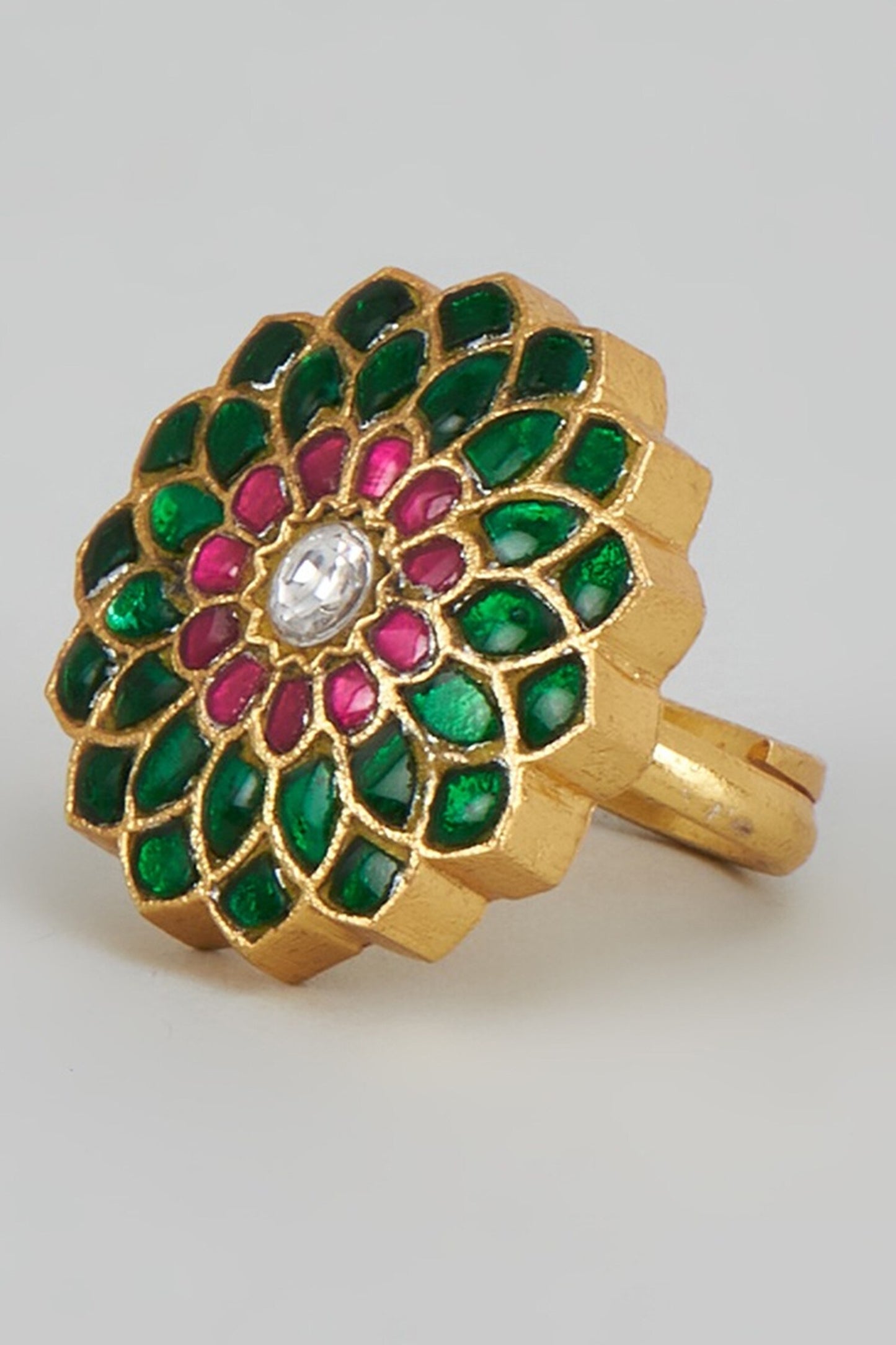 Kundan Embellished Floral Ring