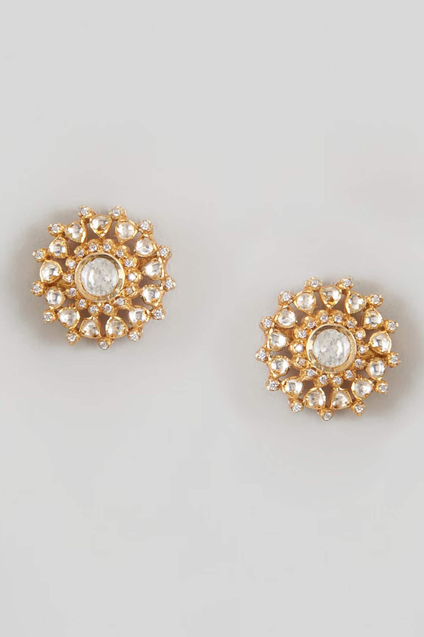 Moissanite Polki Stud Earrings