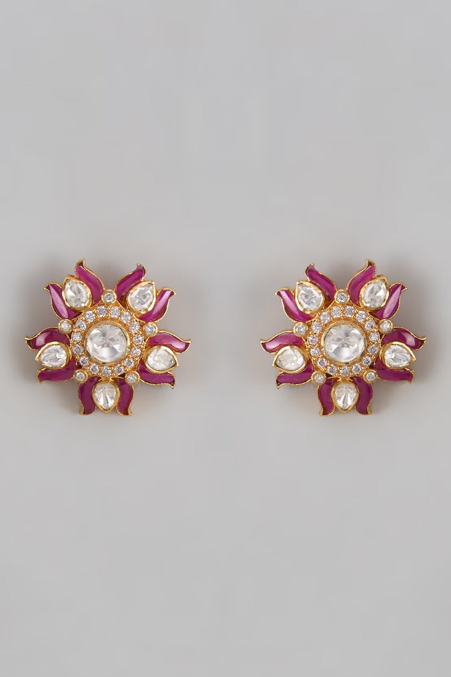 Lotus Moissanite Embellished Studs