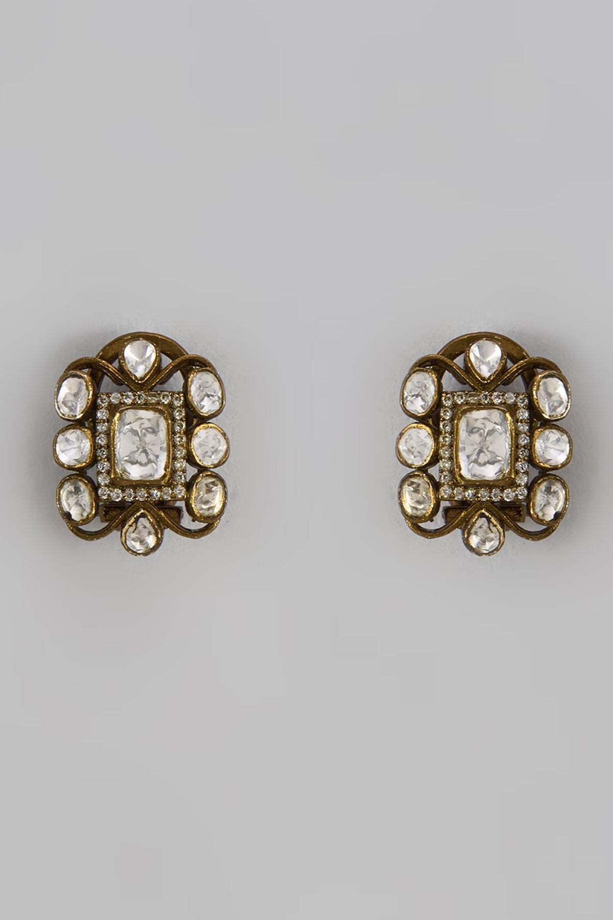 Moissanite Floral Stud Earrings