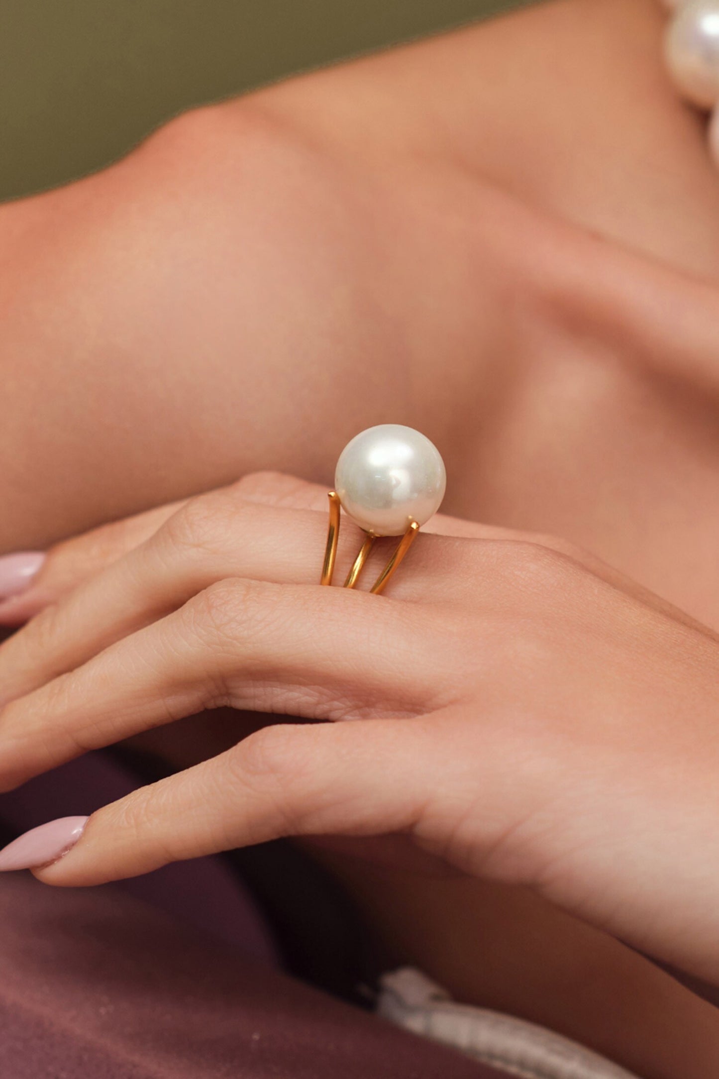 Pearl Bloom Adjustable Ring