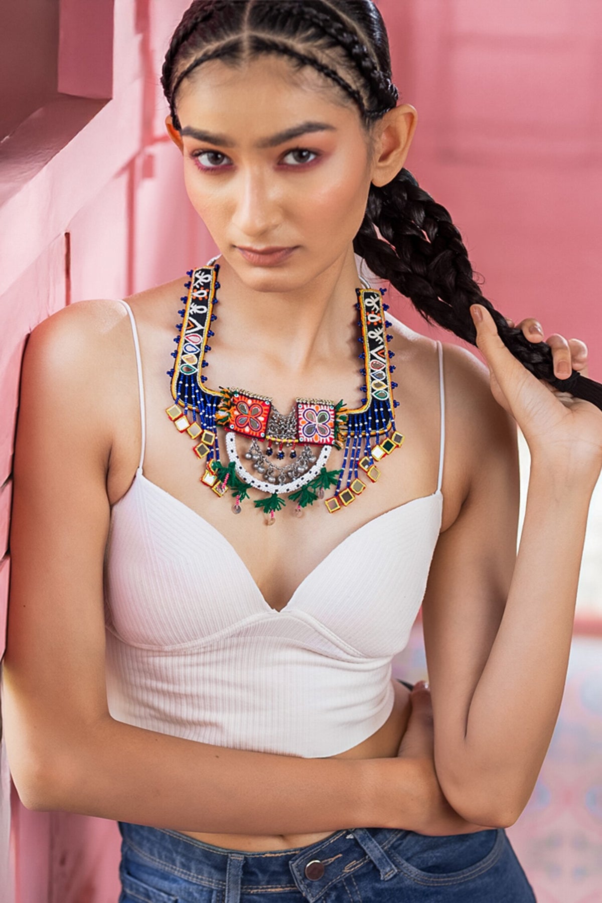 Hoera Mirror Embellished Necklace