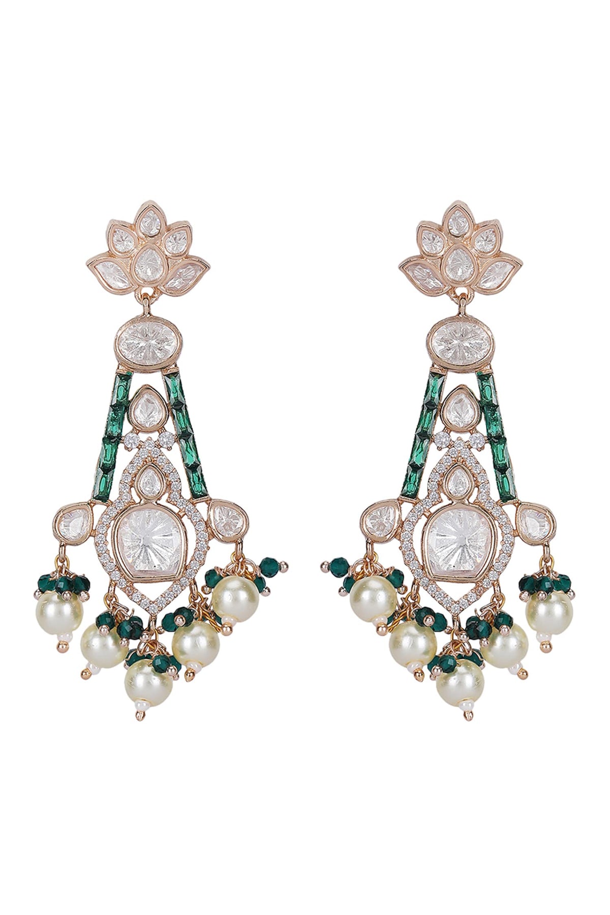 Emerald Polki Kundan Necklace Set