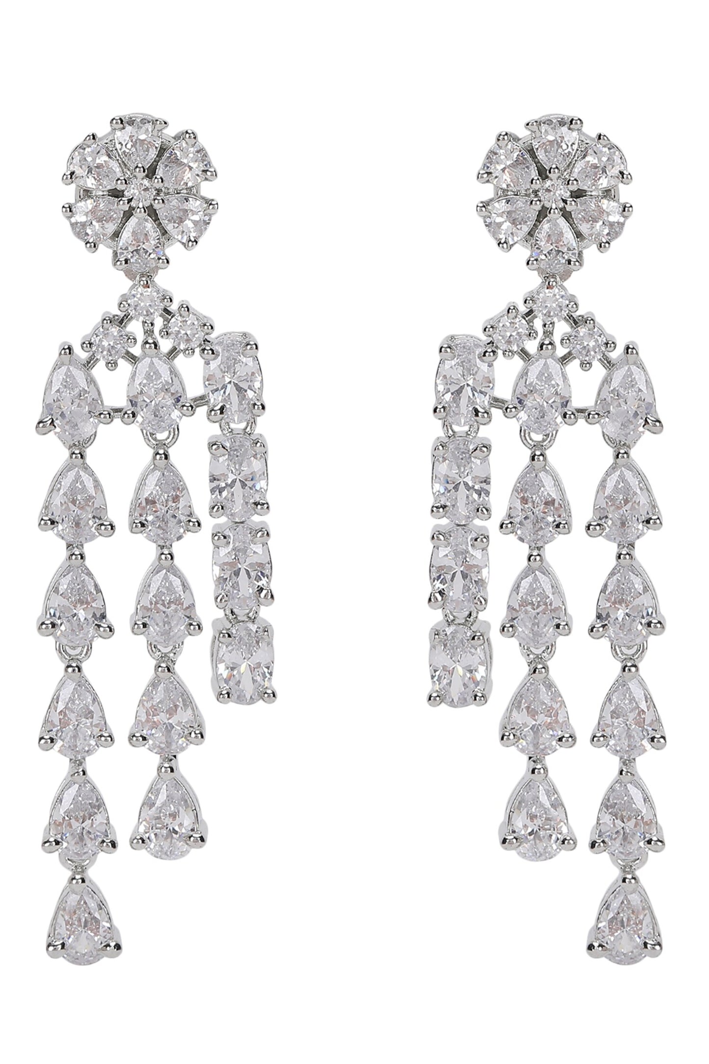 Silver Faux Diamond Necklace Set