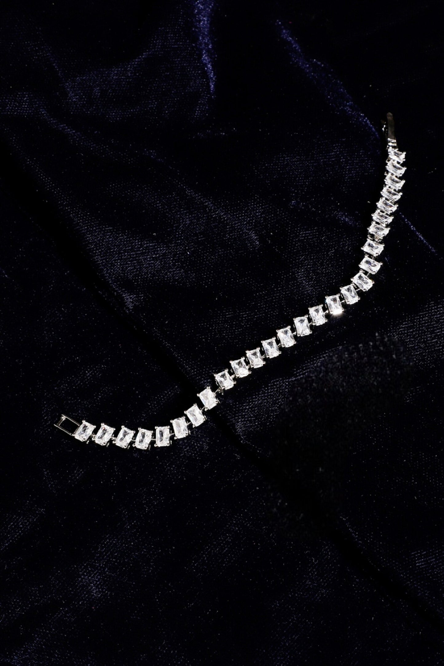 Natural Stone Embellished Silver Bracelet