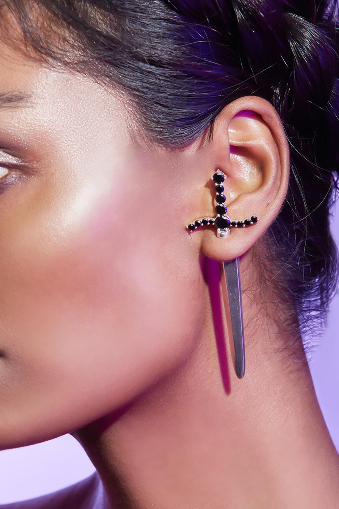 Sword Design Dangling Earrings