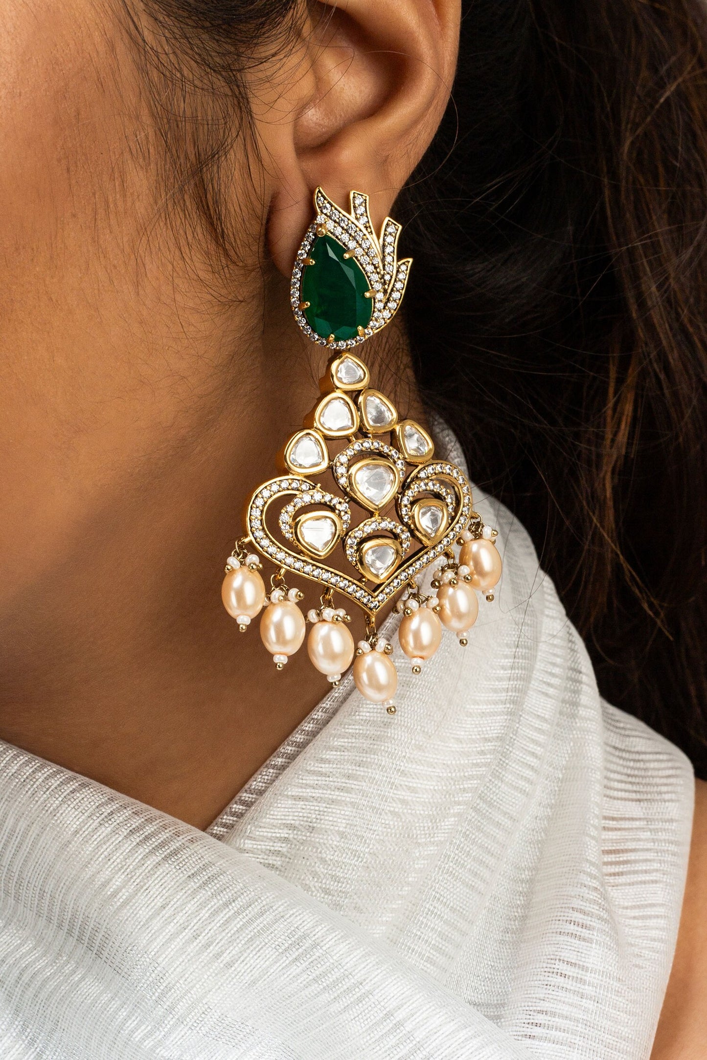 Antique Gold Plated Drop Earrings