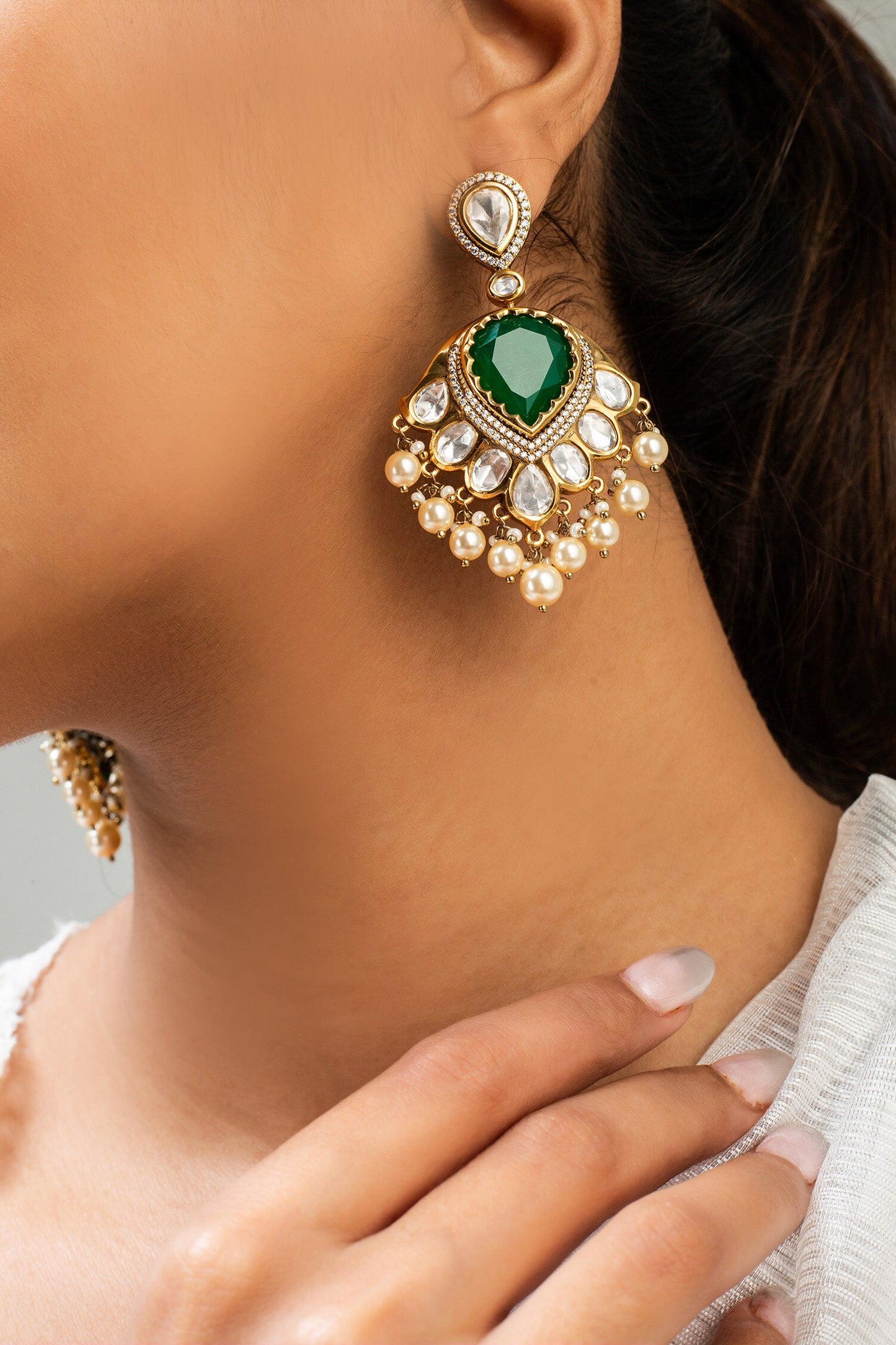 Antique Gold Plated Tear Drop Earrings