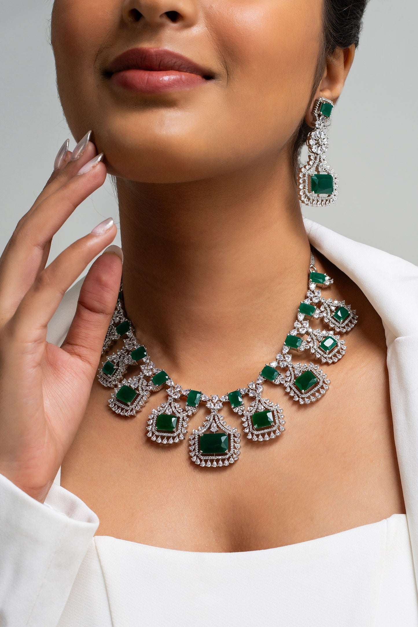 Chandelier Stone Necklace Set