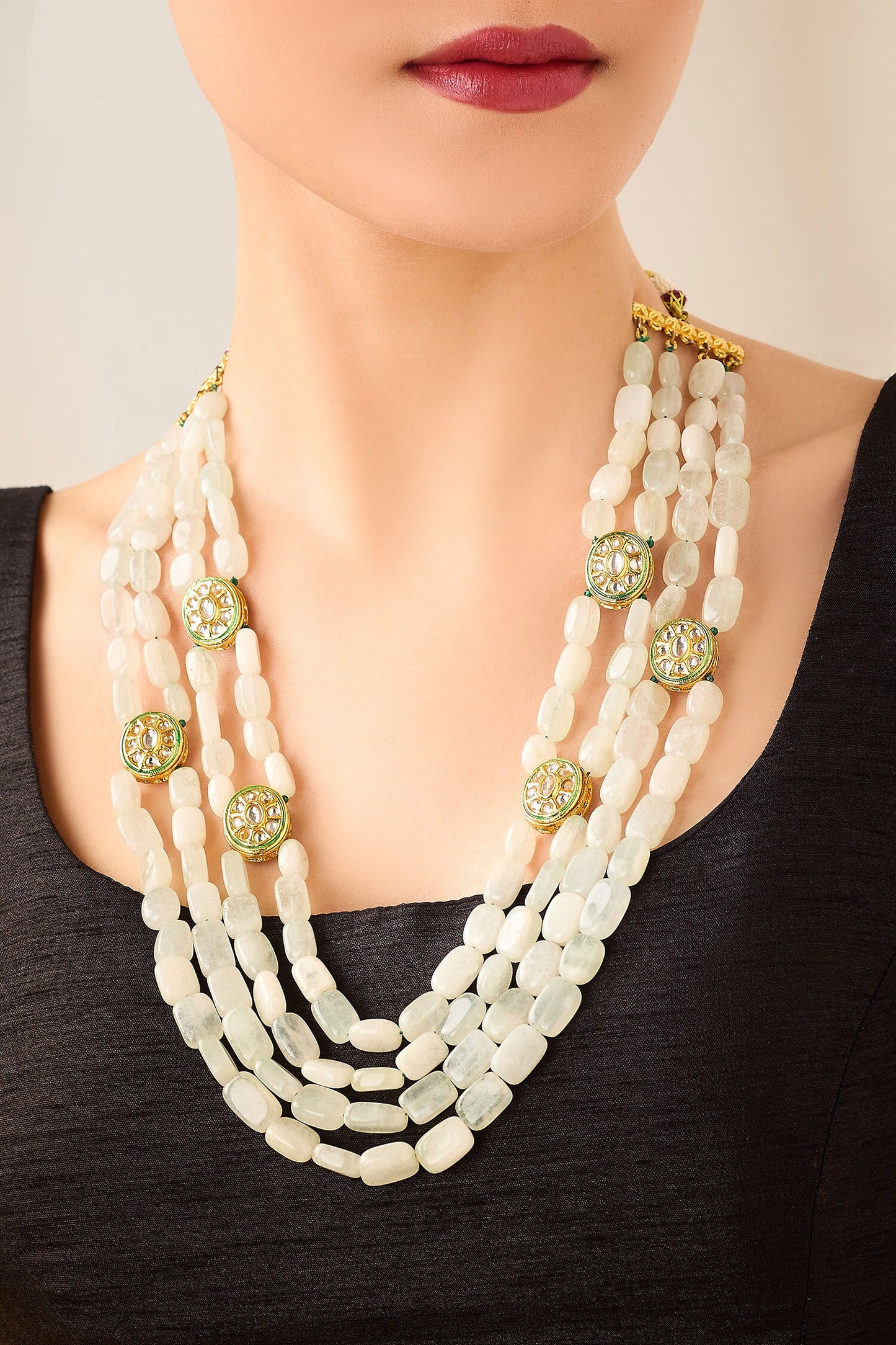 Kundan Beaded Multistrand Necklace