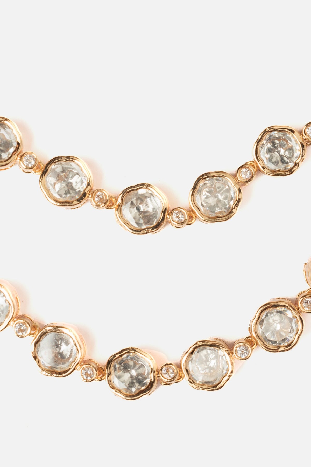 Gold Stone Embellished Necklace & Earring Set