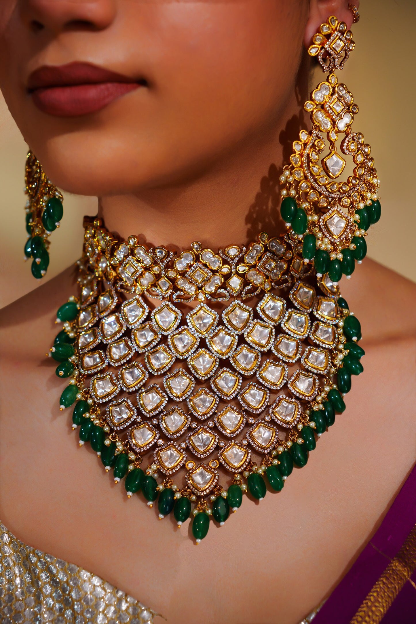 Kundan Necklace Set With Maangtikka