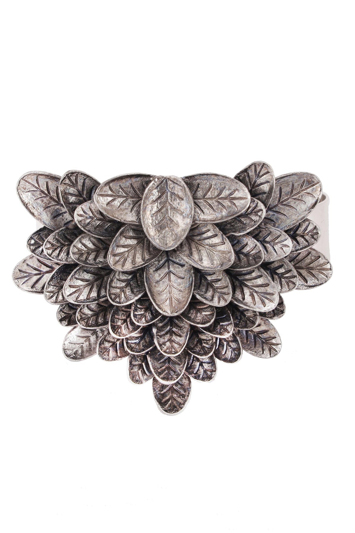 Leaf Motif Silver Bracelet