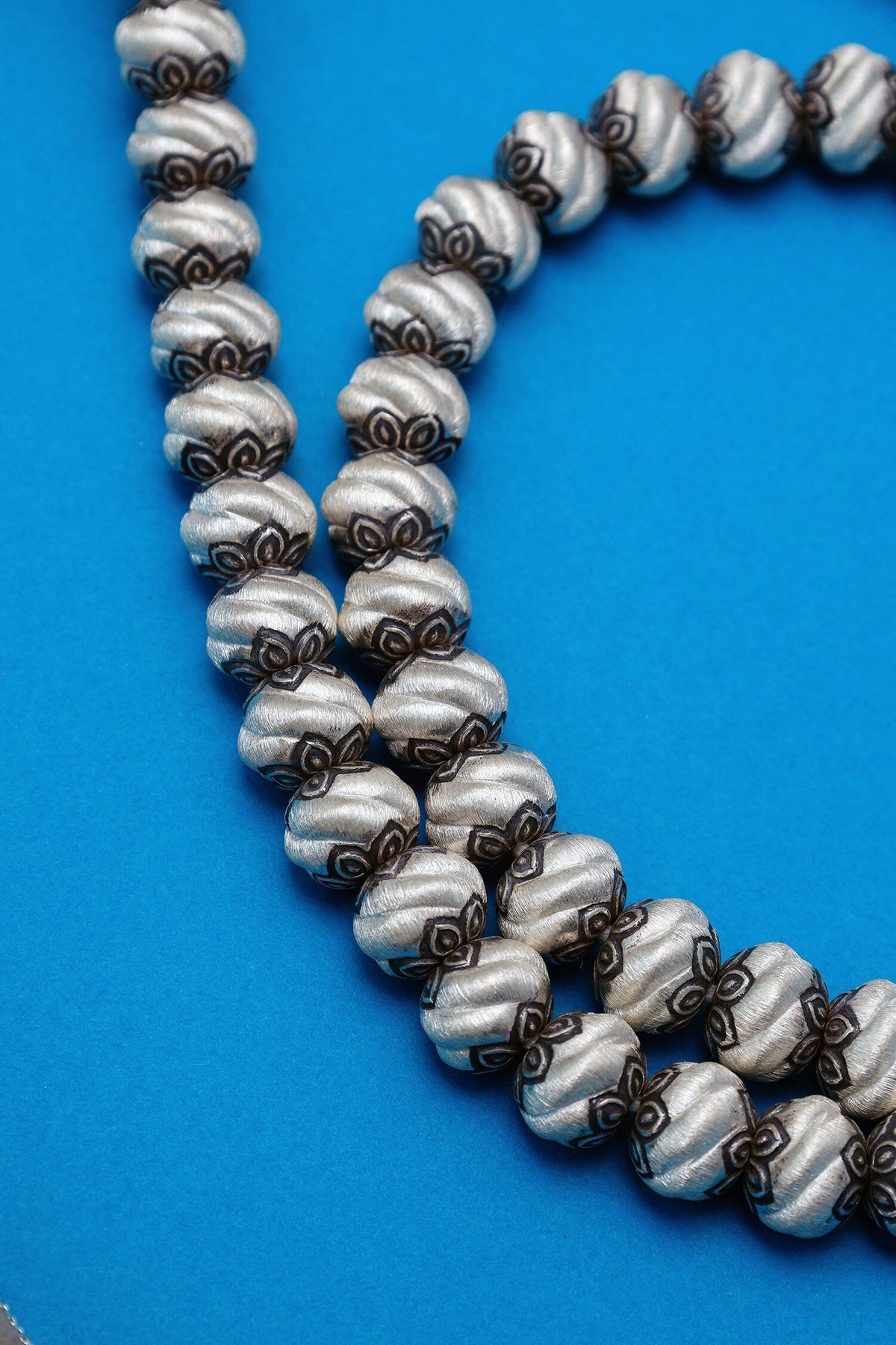 Designer Silver Ball Beads Necklace