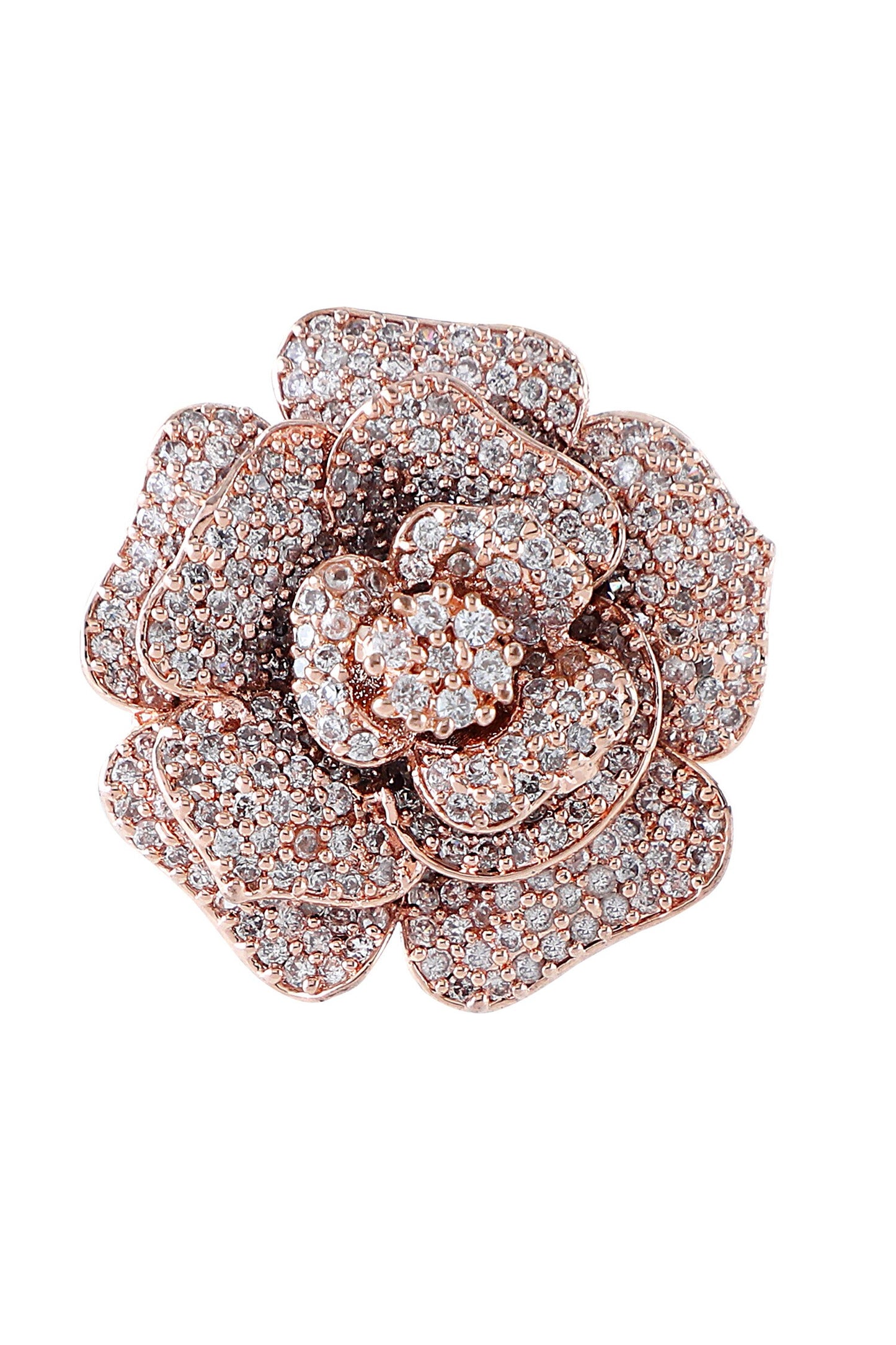 Floral Rose Gold Stud Earrings