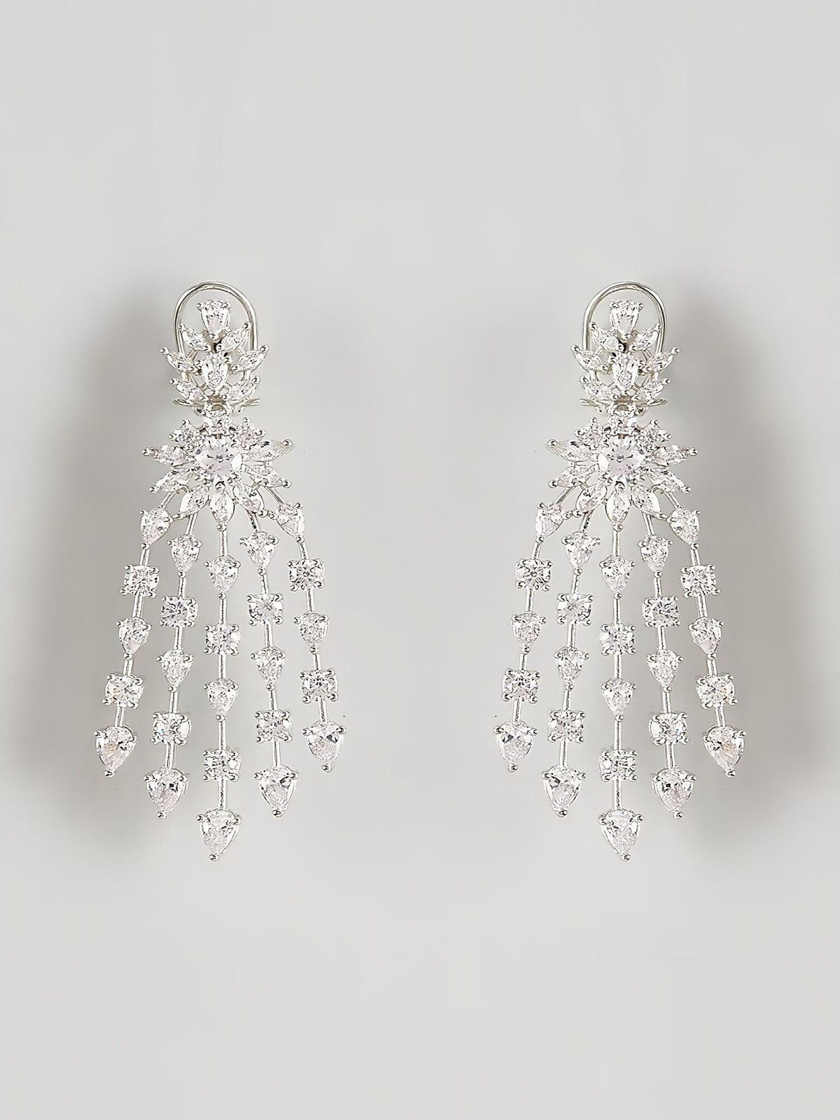 Rhodium Plated Diamond Danglers