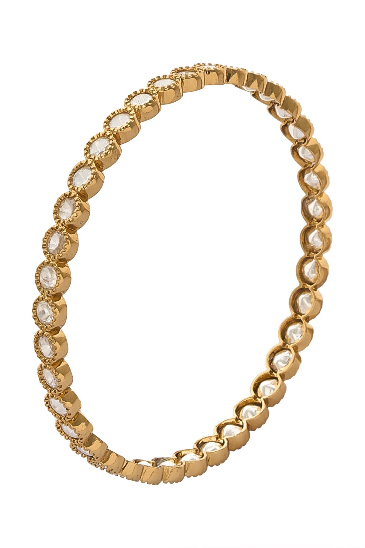 Gold & White Beaded Bangles Set