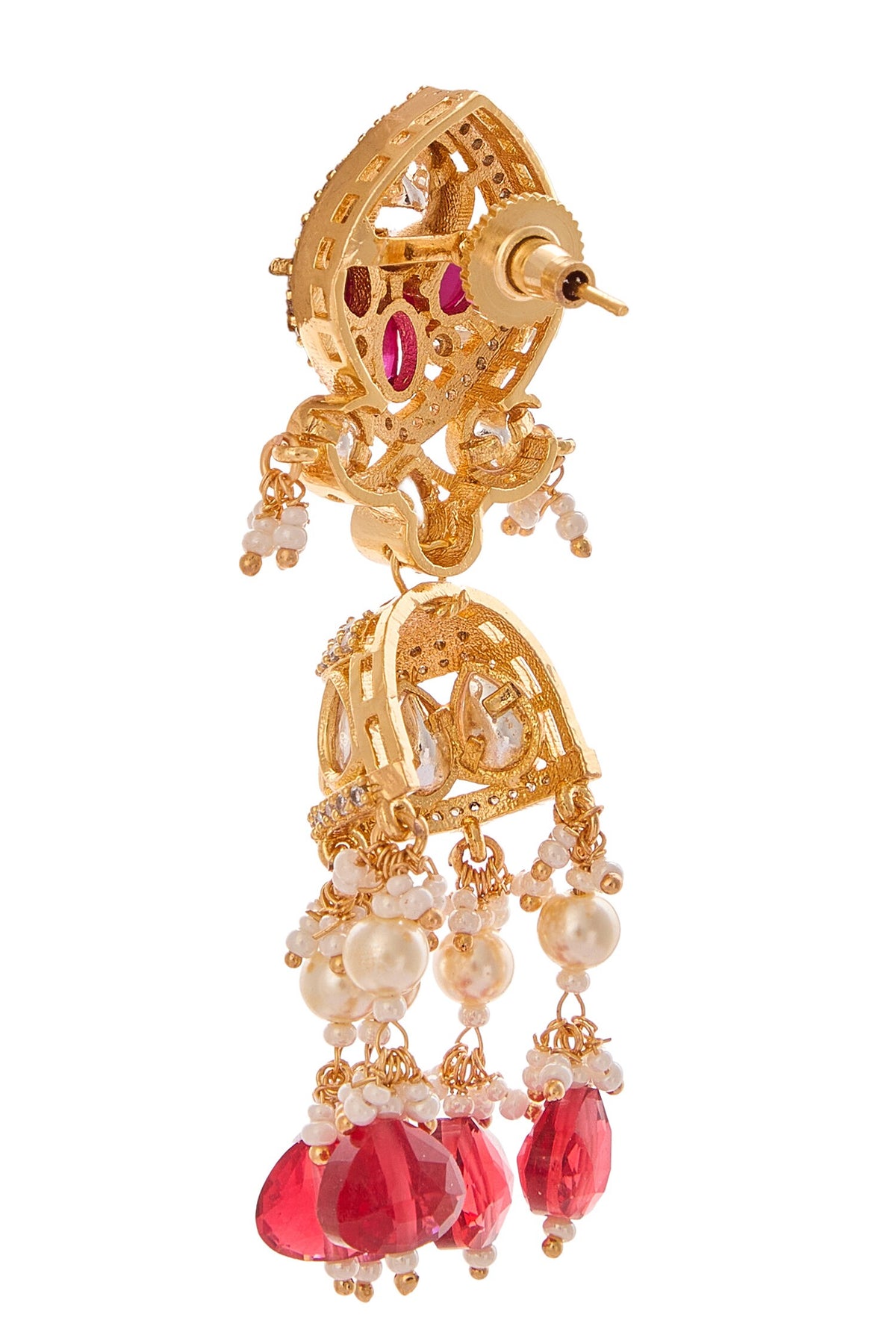 Ruby Stone Embellished Jewellery Set